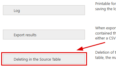 Deleting in the source table Deleting in the source table