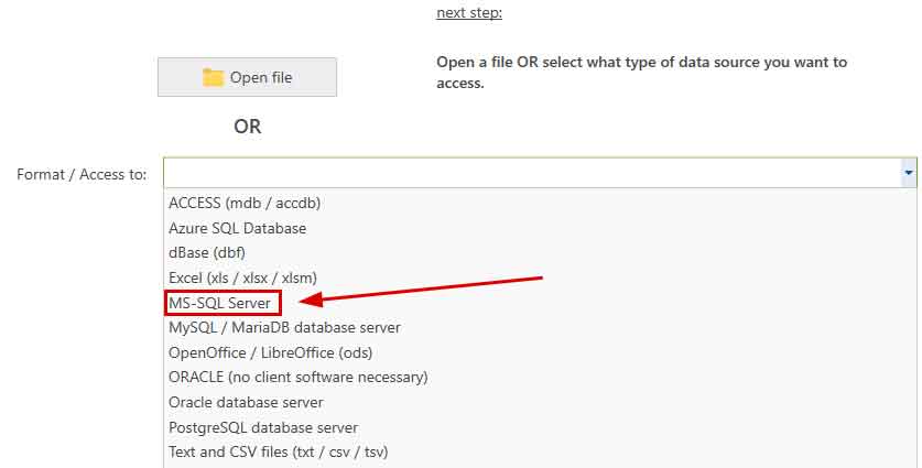 Data source SQL Server Data source SQL Server