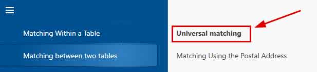 Universal Matching Universal Matching